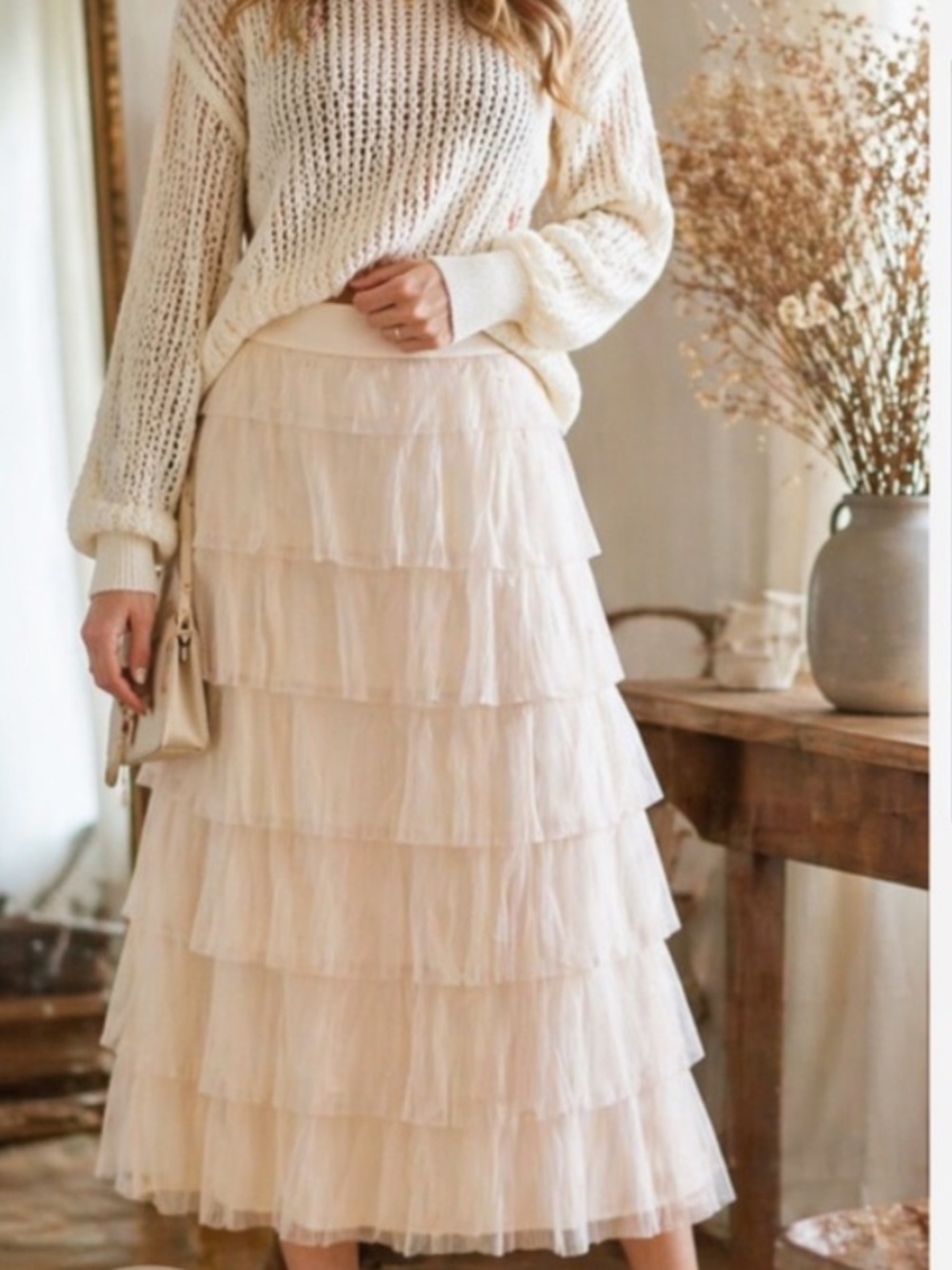 Simply Vera Wang Tiered Tulle Skirt Blush Pink